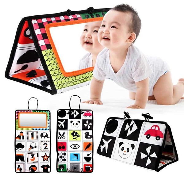 Black and White Newborn Mirror Toys Baby Tummy Time for Babies Montessori Development Crawl High Contrast Activity Sensory Toy Y240820