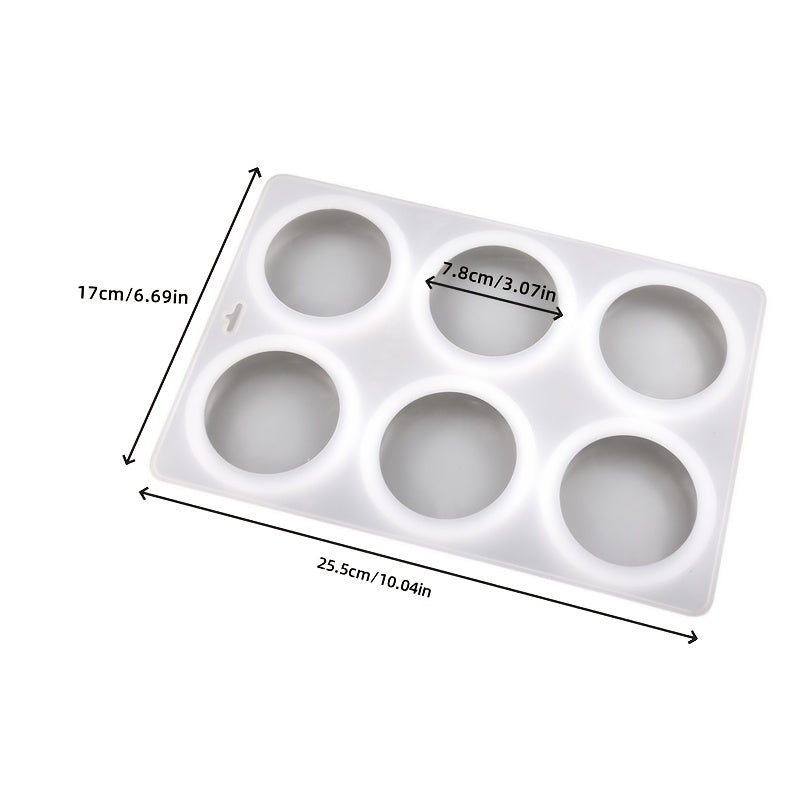 TEMU 1pc Silicone 6-cavity Round Soap Mold For Diy Fragrance And Soap Making - Ideal For Homemade Candles And , Candle Making Mold|round Soap
