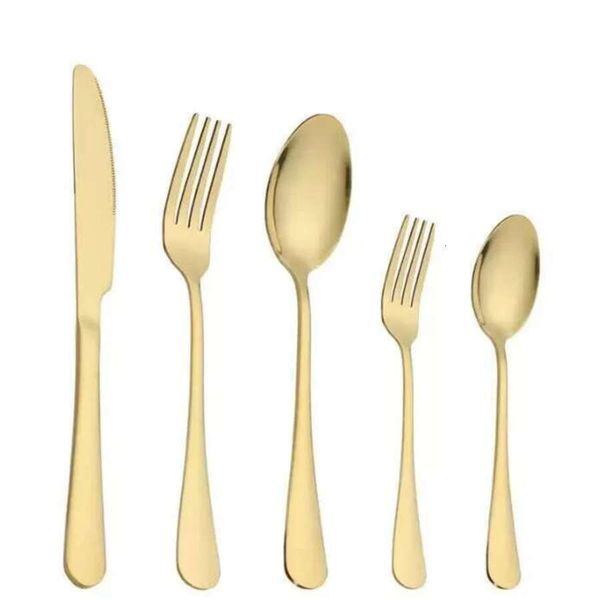 Flatware Sets Gold Sier Stainless Steel Food Grade Sierware Cutlery Set Utensils Include Knife Fork Spoon Teaspoon 0112
