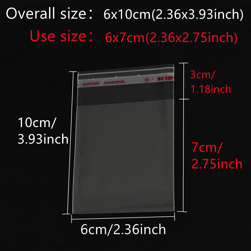 TEMU 500pcs-transparent Opp Self-sealing Glass Bags, Reusable, Material: Pp, Coated: , Sizes For Accessories, Jewelry, Keychains, Pendants, Cards,