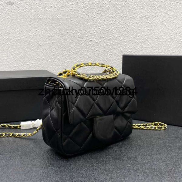 channelhandbag chanal bag Flap Classic Mini Square Womens Quilted Bags Circle Ring Bracelet Handle Strass Letter Gold Metal Hardware Turn Lo