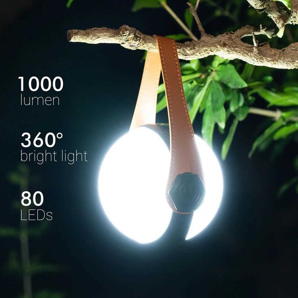1000LM Rechargeable Emergency LED Camping Lantern Tent Lights for Camping Hanging IPX5 Waterproof Light Stepless Dimming lightLX241113
