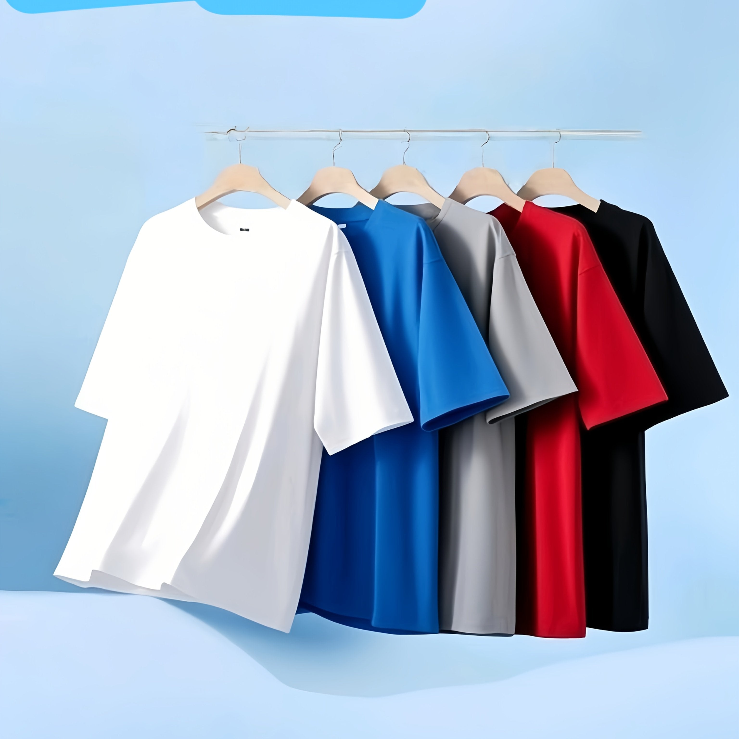 TEMU Five-pack Solid Color Men's Crew Neck Short Sleeve T-shirts, Fashion Regular Fit Breathable Comfortable Versatile Tops For Spring And