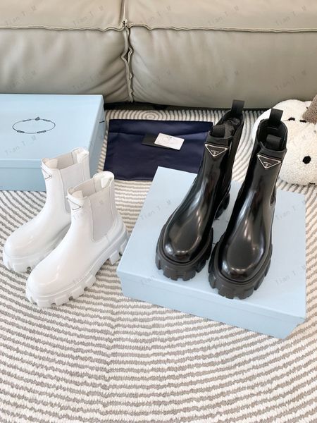 TOP quality Luxury brand designer Autumn Winter Women&#039;s Patent leather Ankle Sock Boots Spliced nylon stocking Thick Heels shortBoots W