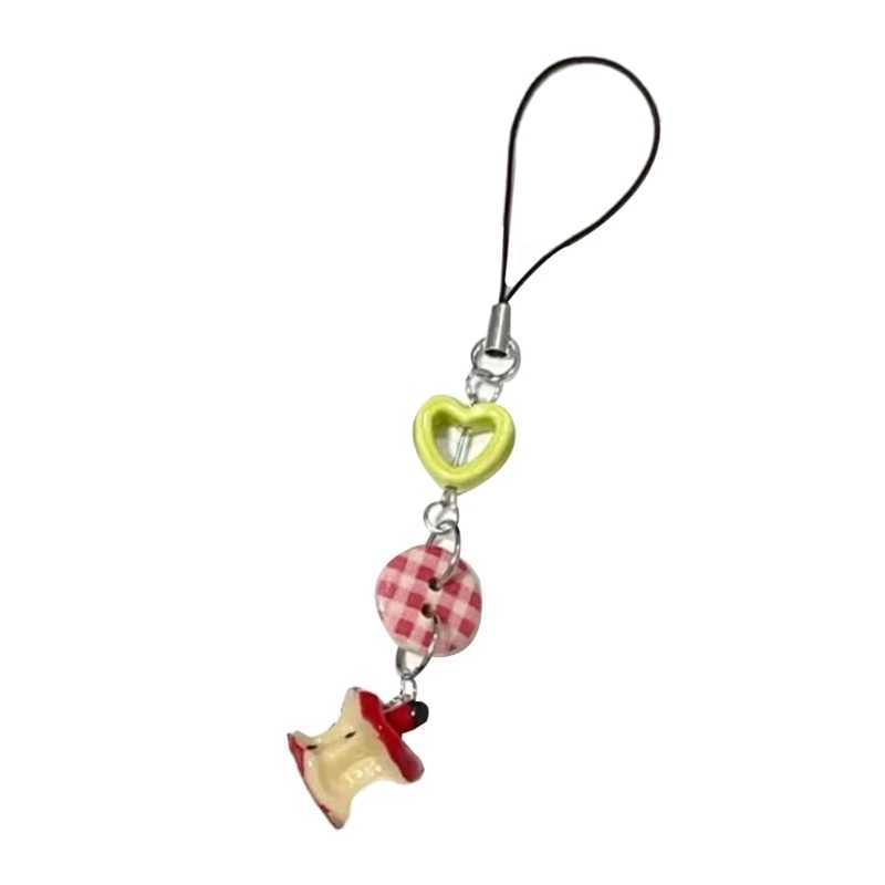 Fashion Fruit Keyring Keychain Button Hollow Heart Keyring Apples Keyring ButtonJewelry BackpackX240919