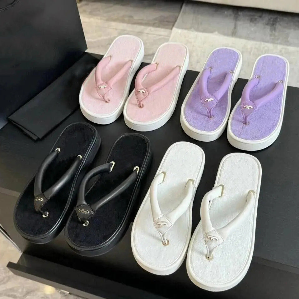 Designer slides Women Flat Sandals Mule Shoe dermis Shoes Woman Ladies Summer Customized high-end velour Flip Flops Slippers Miller