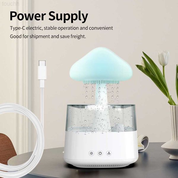 Humidifiers Humidifiers Rain Cloud Humidifier Night Light with 7 Changing Colors Cloud Diffuser Aromatherapy Diffuser for Relaxing L230914 C