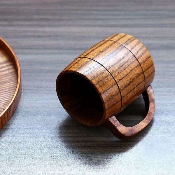 Classical Wooden Beer Cup Tea Coffee Water Mugs Heatproof Home Office Bar Party Drinkware Cups Taza De Cerveza De Madera Klasyczny Drewniany