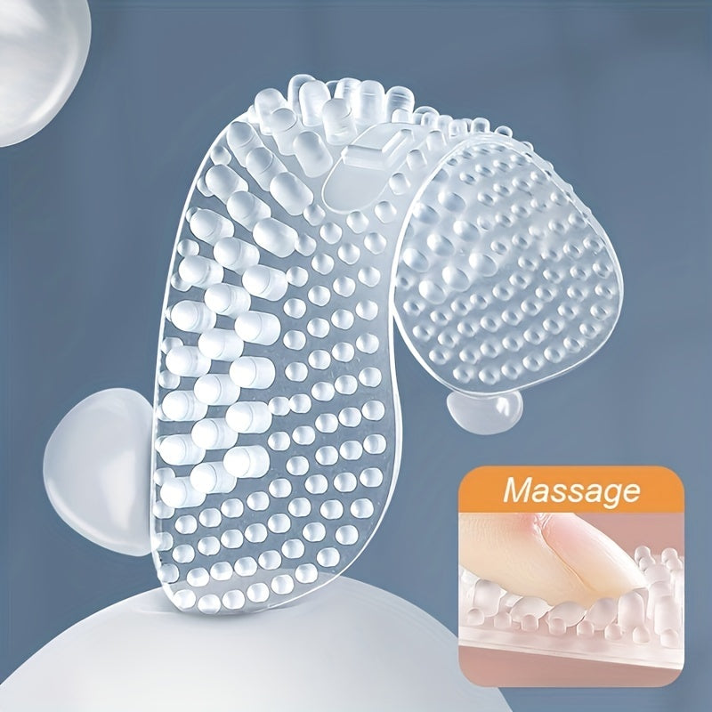 TEMU 6pcs Clear- Anti-slip Shoe Heel Protectors With Gel-like Texture & Ergonomic Arch - Gel-free Alternative For Women’s & Men’s High Heel , Bubble,