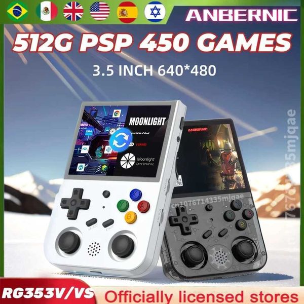 Portable Game Players Anbernic RG353V 3.5-inch touch screen portable retro video game console RK3566 Android 11 Linux dual system 512G 10000
