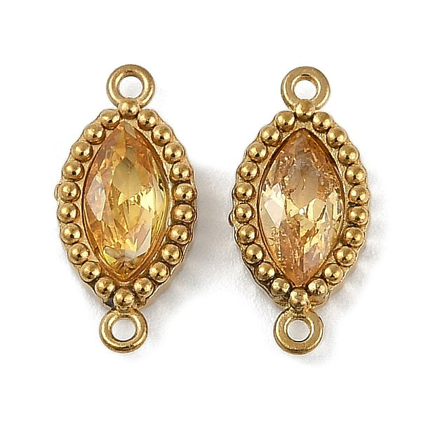 Ionenplattierung (IP) 304 Edelstahl Zirkonia Pferdeauge Verbinder Anschluss Charms