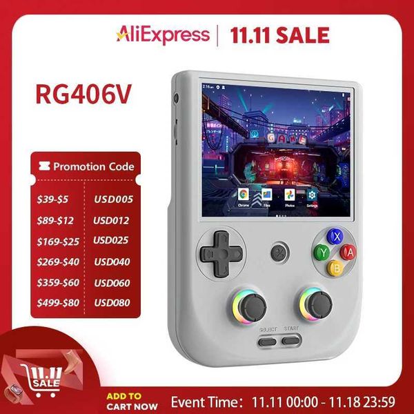Players Portable ANBERNIC RG 406V Video Handheld Game Console 4 IPS HD Touch Screen Android 13 Wifi Retro Games Player Supports 1080p DP RG4