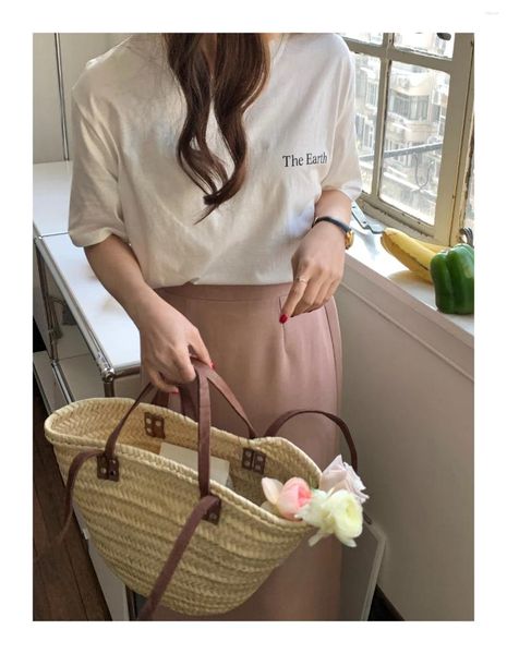 Evening Bags French Style Bucket Bag Fashion Straw For Women Beach Summer Woven Tote Ladies Cute Travel Clutch Crossbody