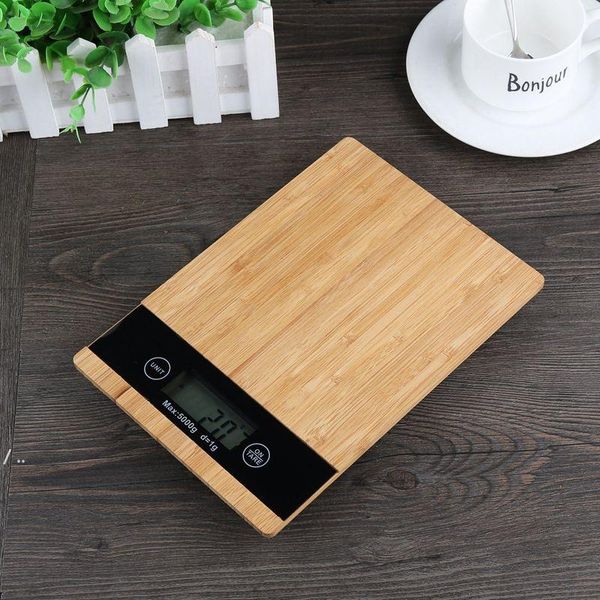 Electronic Bamboo Panel Scales Kitchen Digital Scale 5kg-1g Weighing Household Household Medicine High Precision JNC241