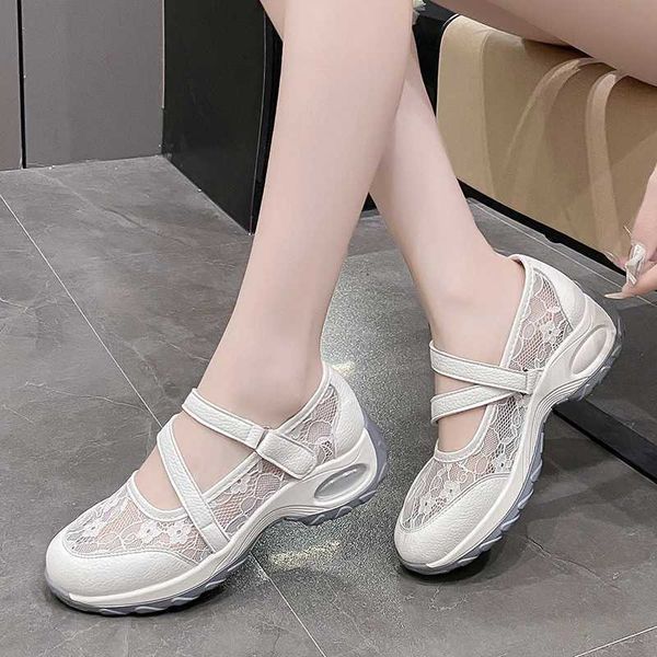 2024 Summer New Lace Mesh Womens Sandals Casual Fashion Sports Sandals Comfortable Shallow Womens Sports Shoes X241014