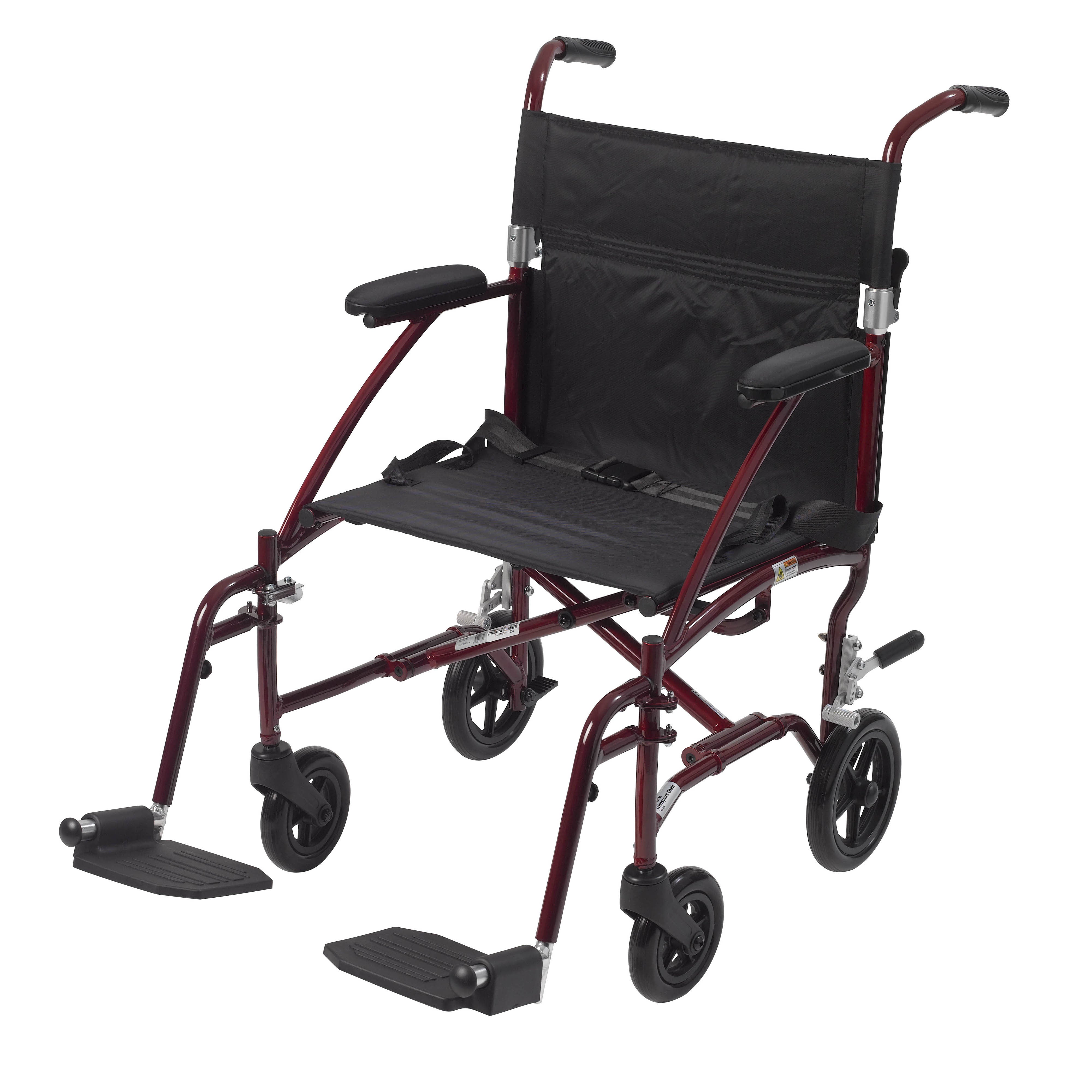 Fly Lite UltraLight Transport Wheelchair, Burgundy