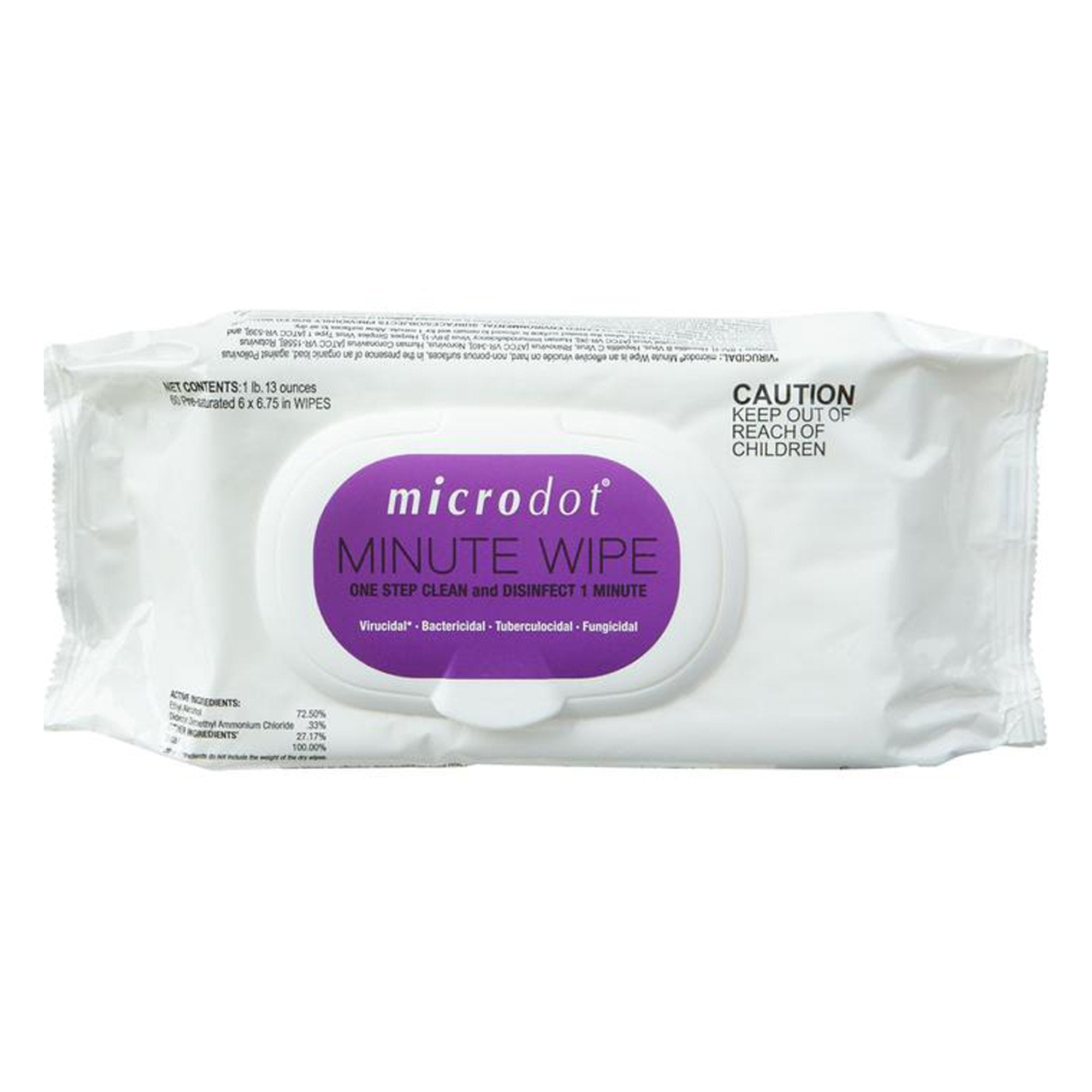 microdot Minute Wipe, 60 Count Flat Pack, Case of 1440