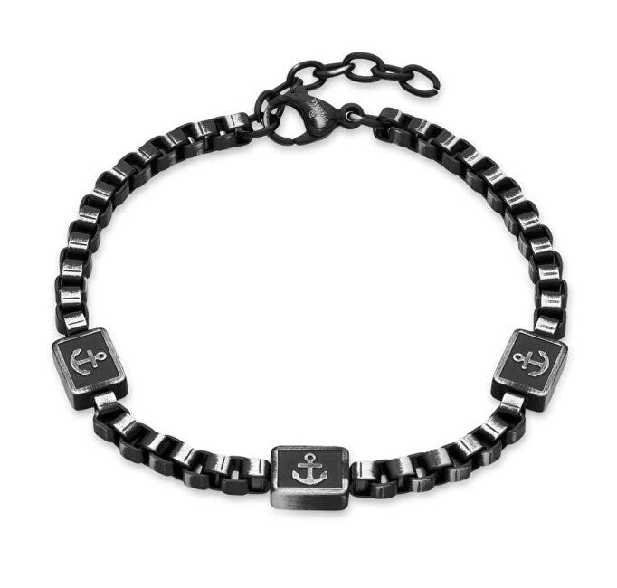 Diverse Kostka-Venezia B1000766 Black Steel Bracelet for Men