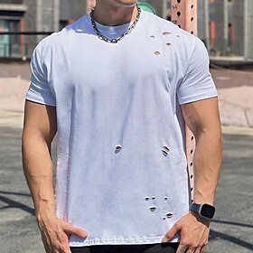 Homens Camiseta de Corrida Com Corte Manga Curta Camiseta Casual Roupa Esportiva Algodão Respirável Secagem Rápida Macio Treino de Ginástica Corrida Caminhada