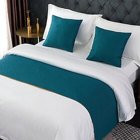 Bed Runner Bed Scarf, Decorative Bed Scarf for Home Hotel Bedspreads Scarves Protection Modern Solid Bed Runner for Foot of Bed Home Bedroom Bedding Decoration