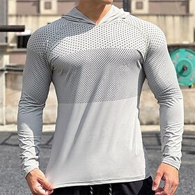 Homens Camiseta de Corrida Manga Longa Camiseta Casual Roupa Esportiva Respirável Secagem Rápida Macio Treino de Ginástica Corrida Caminhada Roupa de esporte R