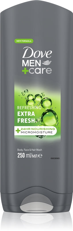 Dove Menn+Care Extra Fresh Dusjgelé for kropp og ansikt 250 ml