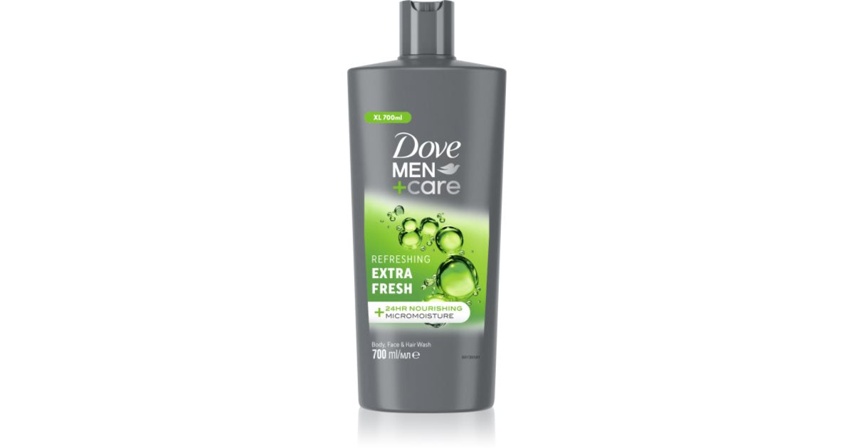 Dove Menn+Care Extra Fresh Forfriskende dusjgelé for ansikt, kropp og hår 700 ml