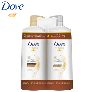 Dove Anti-Frizz Oil Therapy Shampoo & Conditioner Bundle, 40 fl. oz.