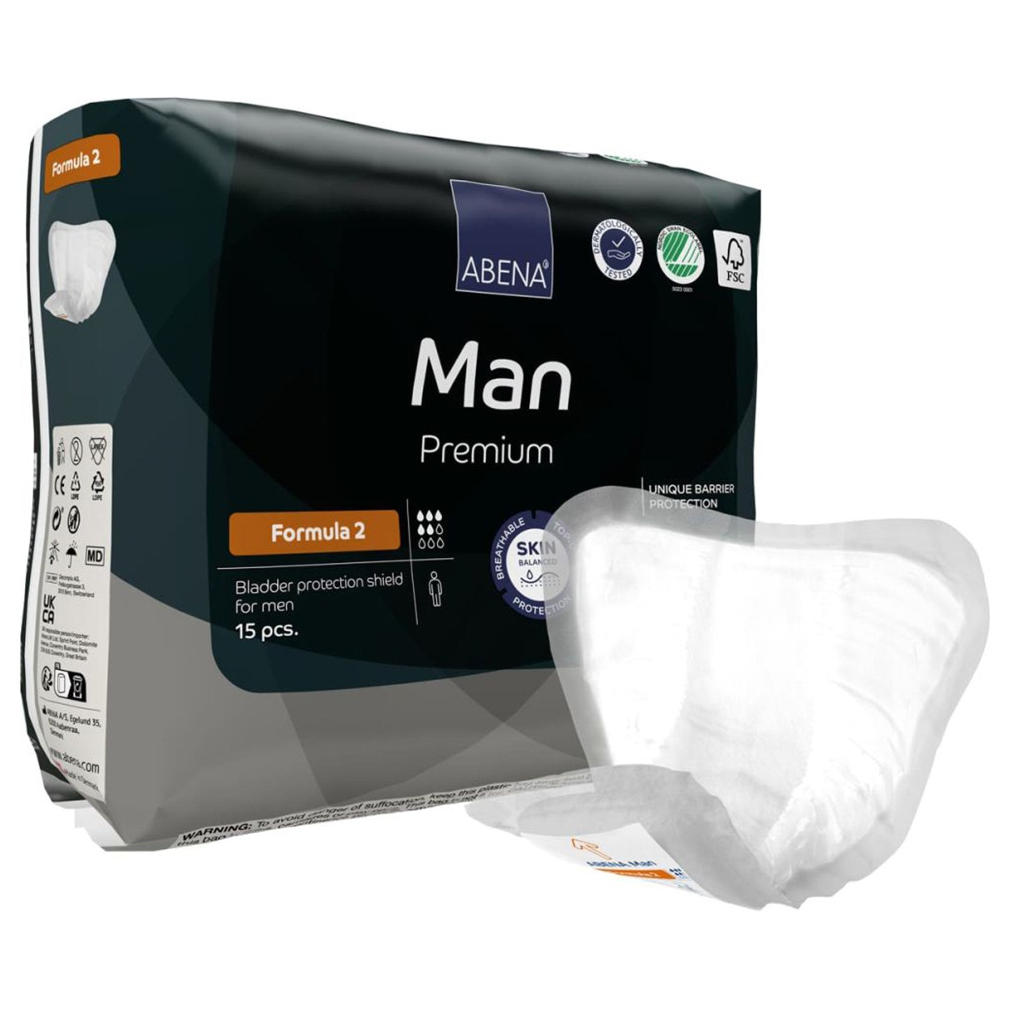 Abena Man Premium Bladder Protection Shield, Size 2, Pack of 15