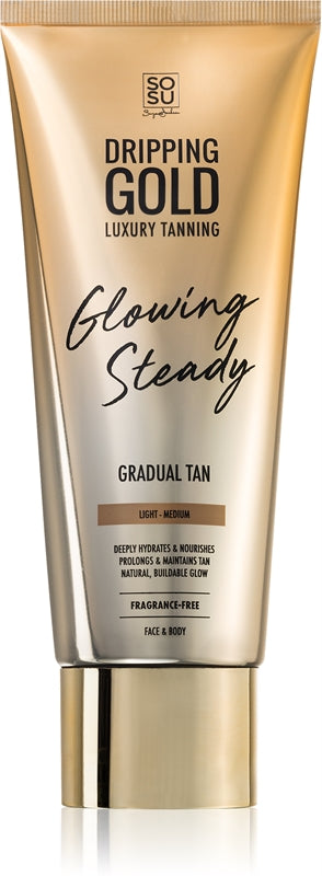 Dripping Gold Crème Autobronzante Glowing Stable Pour Un Bronzage Moyen Léger Progressive 200 Ml