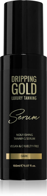 Dripping Gold Lyxig garvning Självbruningsserumpreparat för kropp och ansikte Mörk färg 150 Ml