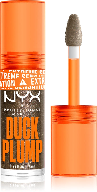 NYX Professional Makeup Duck Plump Lipgloss mit Volumeneffekt, Farbe Onyx-Pected, 7 ml