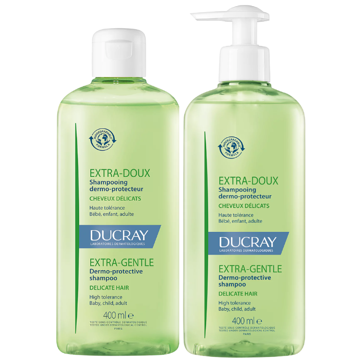 Ducray Extra Delicate Dermo-protective Shampoo Frequent Use 2x400ml pack