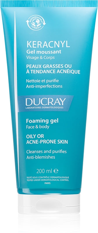 Ducray Keracnyl Foaming Gel Facial Cleanser Fedtet hud 200ml