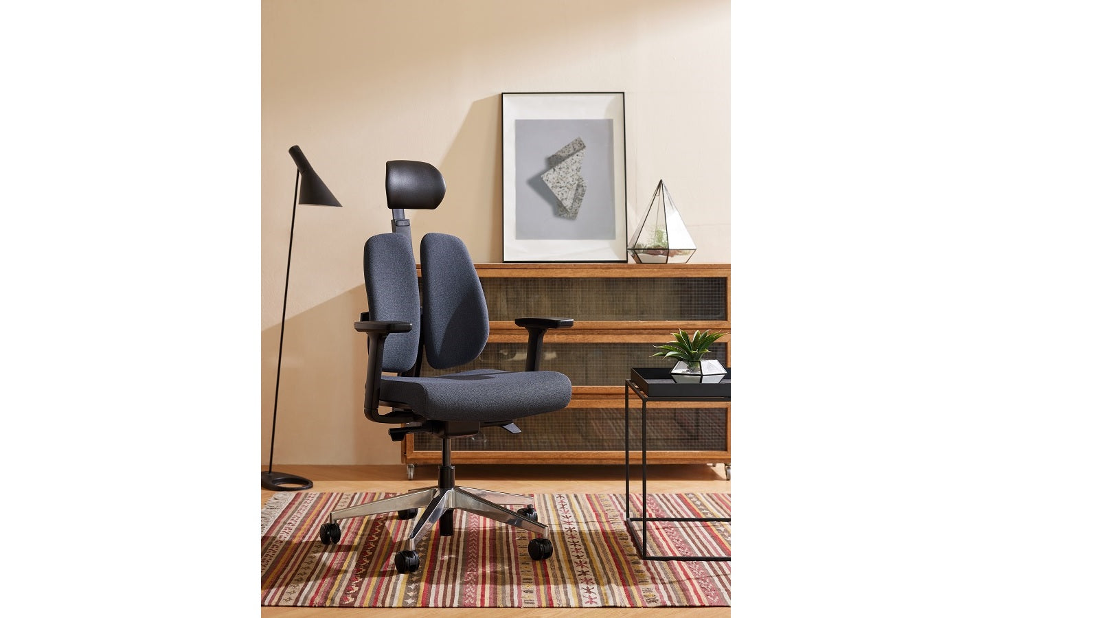 ErgoSpace Duo5: Ergonomic Chair with Patented Dual-Backrests Black