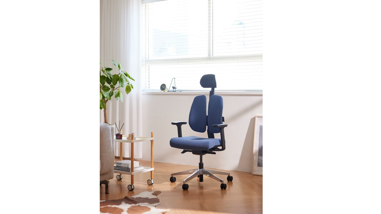 ErgoSpace Duo5: Ergonomic Chair with Patented Dual-Backrests Blue