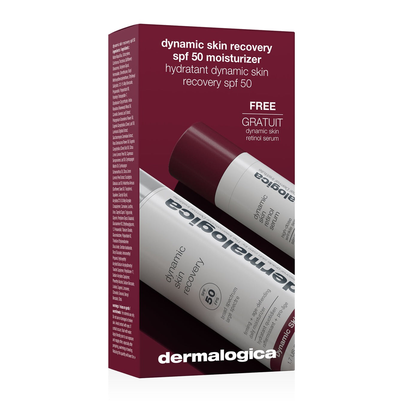 Dynamisk hudgendannelsessæt DermalogicaDynamic Skin, retinol, anti-rynke, serum, til ansigtet, SPF 50, 50 ml + Dynamic Skin, retinol, anti-rynke, seru