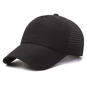 Herre Baseball kasket Solhat Trucker Hat Sort Hvid polyester Mode Afslappet Gade Daglig Vanlig Justérbar Solcreme Åndbart Hurtigtørrende