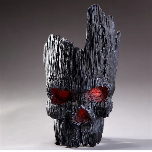 Planters Pots Planters Pots Skull Gothic Black Halloween Flower Container Home Party Bar Flowerpot Decoration Ornaments 230704 S2412234