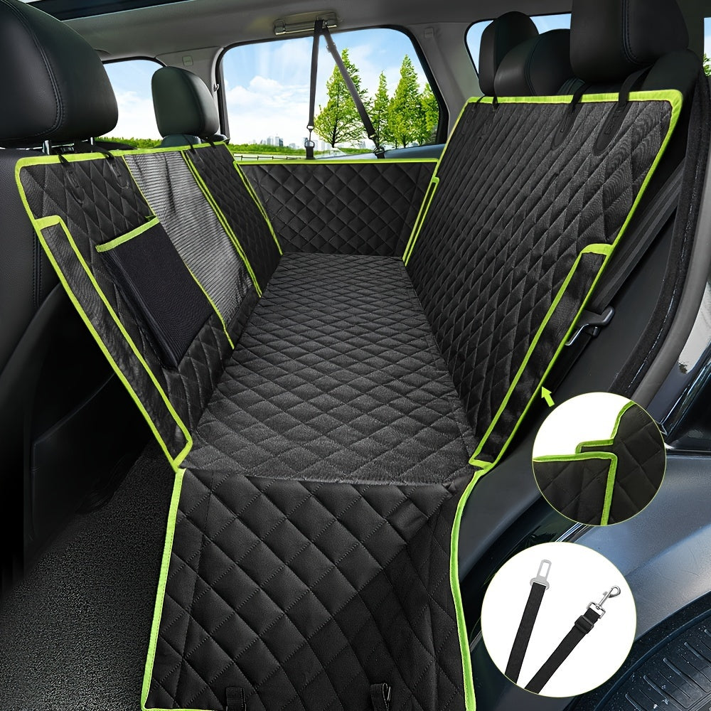 TEMU Nzonpet Dog Car Seat Cover, 100% Waterproof Scratchproof Dog Hammock With Big Mesh Window, Durable Nonslip Dog Seat Cover, Pets Dog Back Seat