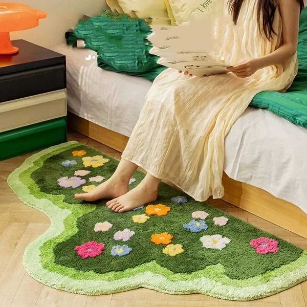 New 2024 Living Ro Carpets Plants Flower Bedro Rugs Soft Hallway Area Floor Pad Mats Doormat Aesthetic He Art Decorations Z250208