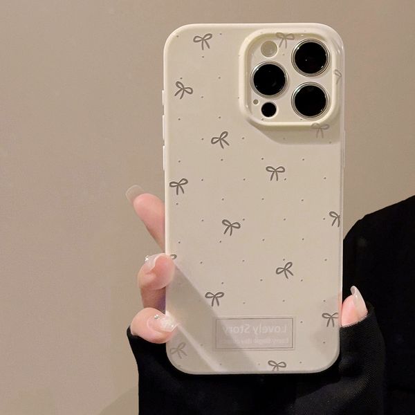 ddmygifts Temperament ins Bow Wave Point 14 iPhone Case 15 Silicone 12 Suitable 13Pro Max Soft Cover A
