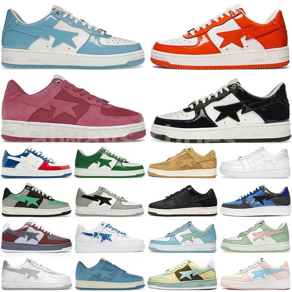 Bapesta Sta Low men women Casual Shoes Designer Nigo Bathing Apes mens sneaker Grey Black Patent Leather Green White ABC Camo Blue Pink Sued