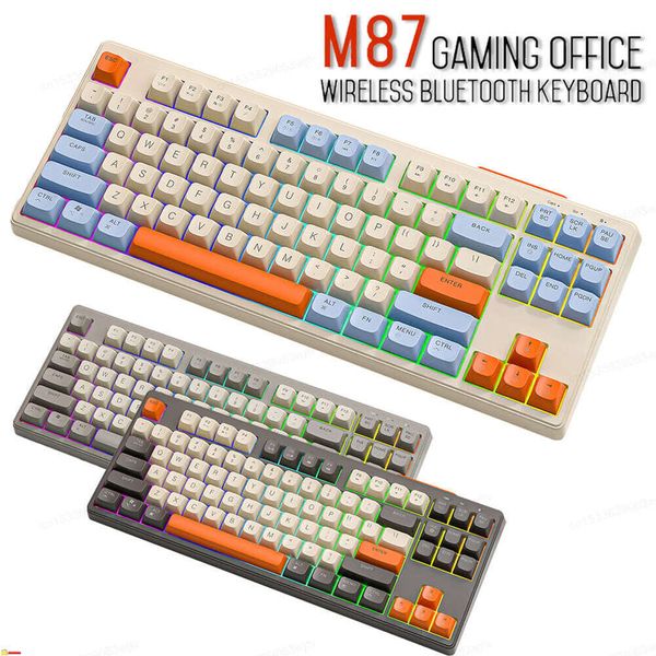 Bluetooth-Compatible Gaming 87 Keys Personalized Keypad Wireless 2.4G Backlight Gamer Keyboard Silent for Laptop Tablet