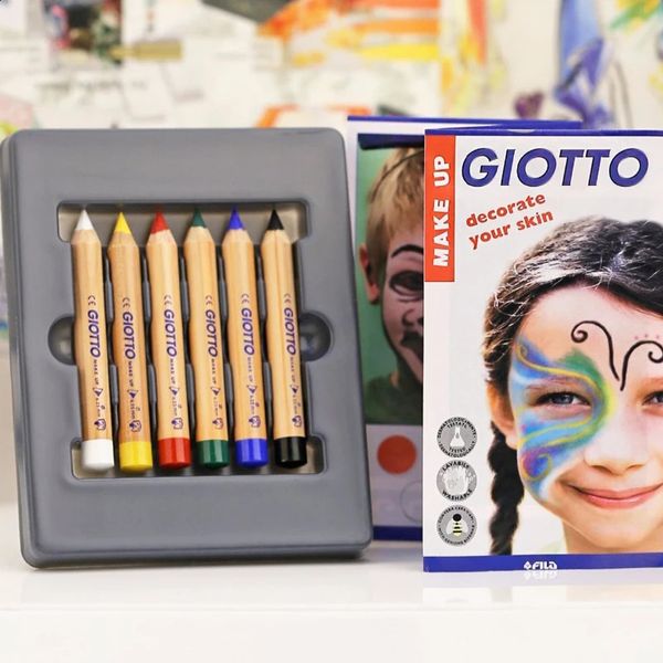 Italy Giotto 6 Color Natural Children Face Pastel Pencil Party Painting Crayon School Kid Drawing Pencils 250116