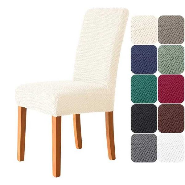 Stylish and elegant elastic jacquard dining chair cover - perfect for hotel wedding banquet or party chairs Y250114