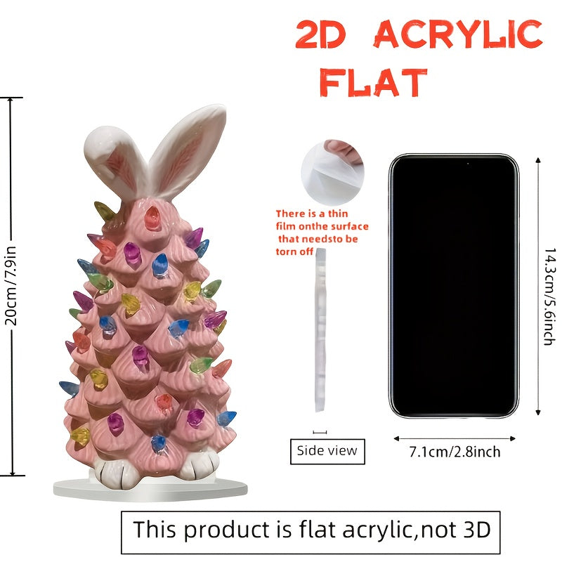 TEMU 2d Flat, 1pc. Cute Rabbit 2d Acrylic Desktop Decoration - For Holiday Decoration And Home Window Display - Multifunctional Holiday Decoration,