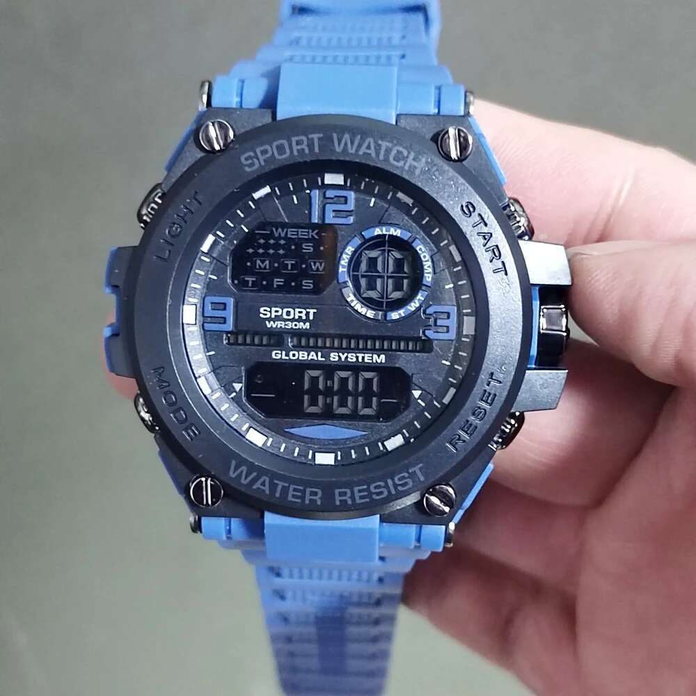 Electronic Watch for Man Black Screen Outdoor Men&#039;s Sports Watches Stopwatch Waterproof Kids LED Digtial Clock