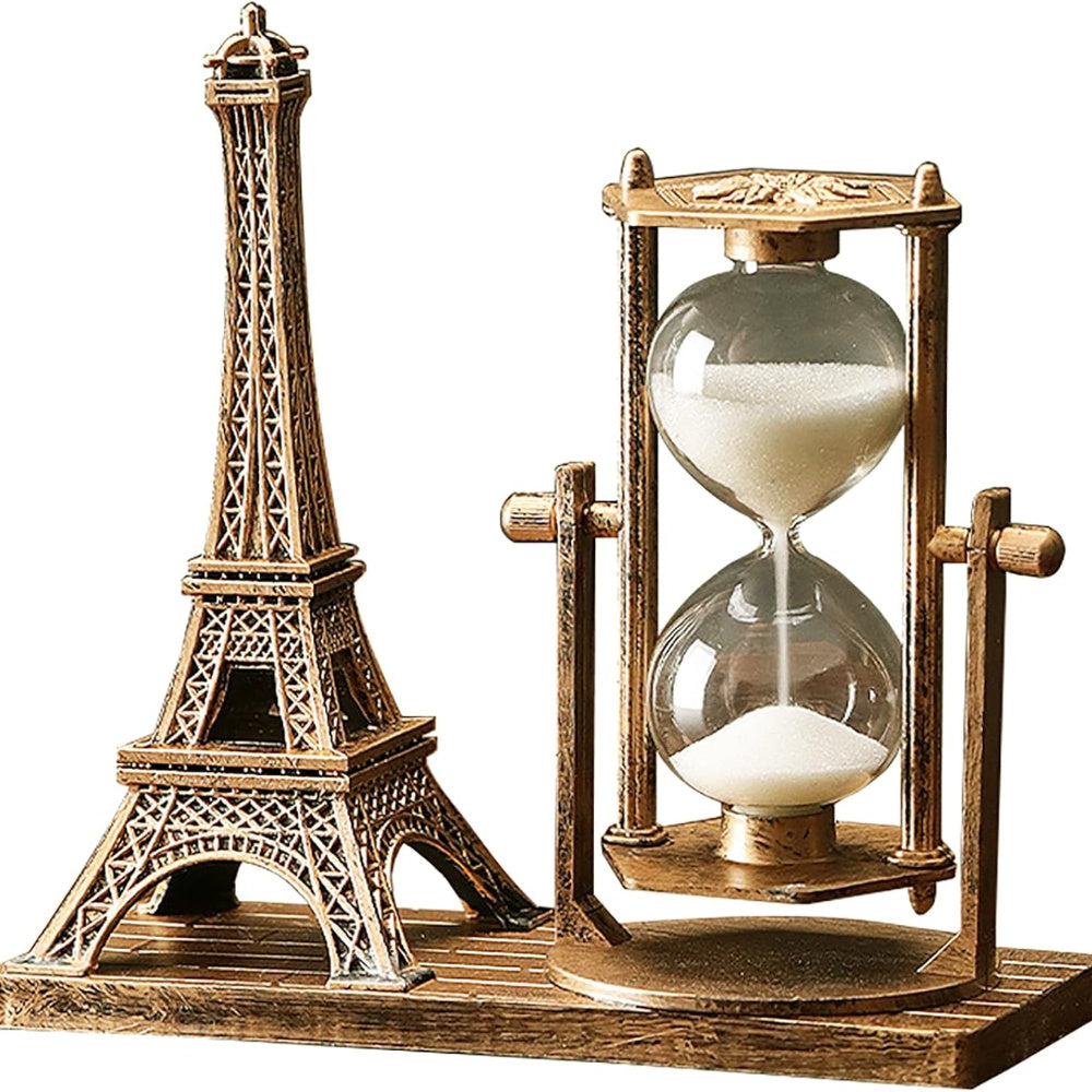 TEMU Decor Statue With Hourglass, Vintage Gift, Unique Glass And , Indoor Decor, Officedesk Ornament, Festival Gift, Universal , Add A Touch Of To