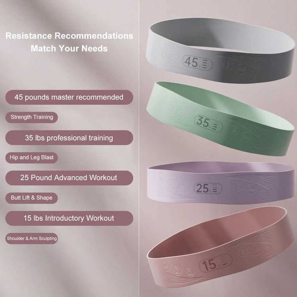 Exercise Bands with 4 Resistance Levels Silicone Resistance Bands Workout Stretch Bands for Strength Training for Home Gym YogaXJ240816
